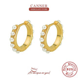 925 Sterling Silver Retro Pearl Earrings For Women