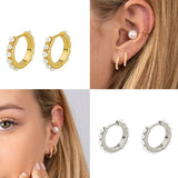 925 Sterling Silver Retro Pearl Earrings For Women