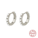 925 Sterling Silver Retro Pearl Earrings For Women