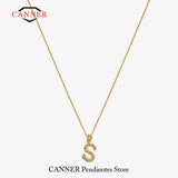 925 Silver Initial Letter Pendant Choker Necklace for Women
