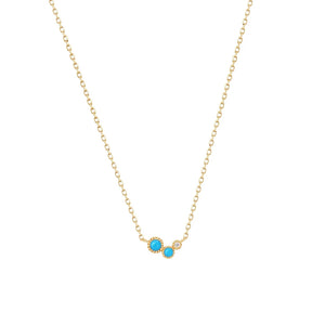 Retro Turquoise Pendant Necklace 925 Sterling Silver Ins Multilayer Clavicle Cha