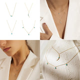 Retro Turquoise Pendant Necklace 925 Sterling Silver Ins Multilayer Clavicle Cha