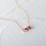 Rose Pink Zircon Pendant 925 Sterling Silver Necklace for Women