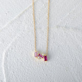 Rose Pink Zircon Pendant 925 Sterling Silver Necklace for Women
