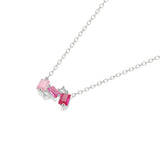 Rose Pink Zircon Pendant 925 Sterling Silver Necklace for Women