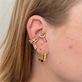 Rose Red Earrings 925 Silver U Shape Hoop Earrings