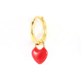 Rose Red Enamel Smiling Face Key Earrings For Women