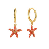 Rose Red Enamel Smiling Face Key Earrings For Women