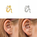 Peach Heart Nose Ring Earrings 925 Sterling Silver Piercing Stud Earrings