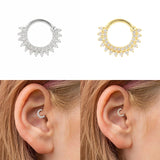 Peach Heart Nose Ring Earrings 925 Sterling Silver Piercing Stud Earrings