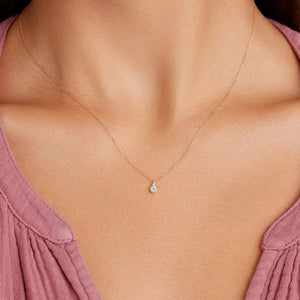 Zircon Pendant Necklace 925 Sterling Silver Engagement Gift