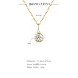Zircon Pendant Necklace 925 Sterling Silver Engagement Gift