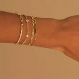 S925 Women's Sterling Silver Crystal Zircon Bangle Bracelet