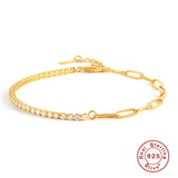 S925 Women's Sterling Silver Crystal Zircon Bangle Bracelet