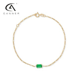 925 Silver Emerald Diamond Bracelet for Women