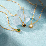 S925 Green Zircon Wedding Necklace for Women