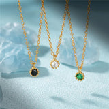 S925 Green Zircon Wedding Necklace for Women