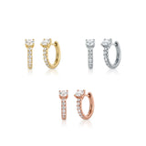 S925 Classic Marquise Zircon Hoop Earrings Silver Rose Ear Buckle