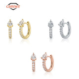 S925 Classic Marquise Zircon Hoop Earrings Silver Rose Ear Buckle