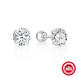 925 Sterling Silver Zircon Stud Earrings Wedding Jewelry