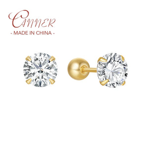 925 Sterling Silver Zircon Stud Earrings Wedding Jewelry