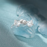 925 Sterling Silver Zircon Stud Earrings Wedding Jewelry