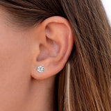 925 Sterling Silver Zircon Stud Earrings Wedding Jewelry