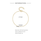 S925 Crystal Bracelet Chain Hypoallergenic Hand Ornament
