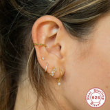 S925 Sterling Silver Star Stud Earrings for Women