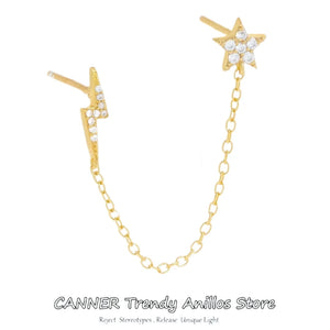 S925 Sterling Silver Star Stud Earrings for Women