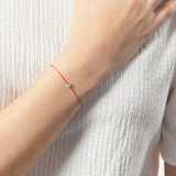Sterling Silver Flower Bracelet Zircon Red Rope Chain Women Jewelry