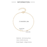 S925 Mini Cross Zircon Bracelet Thin Chains Gift