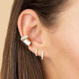 Sterling Silver Multicolor Zirconia Hoop Earrings