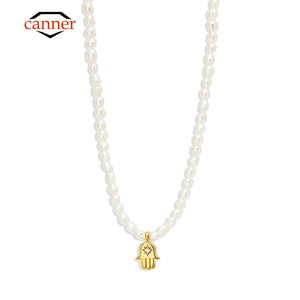 S925 Silver Star Devil Eye Pearl Necklace
