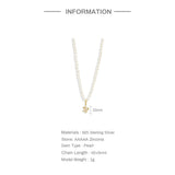 S925 Silver Star Devil Eye Pearl Necklace