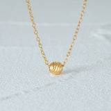 S925 Silver Round Beads Pendant Necklace Vintage Thin Chain Women's Gift