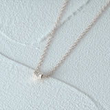 S925 Silver Round Beads Pendant Necklace Vintage Thin Chain Women's Gift