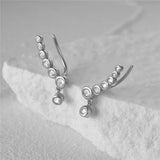 S925 Silver Zircon Stud Earrings for Women's Party
