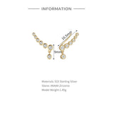S925 Silver Zircon Stud Earrings for Women's Party