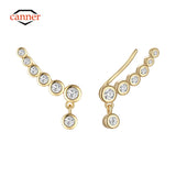 S925 Silver Zircon Stud Earrings for Women's Party