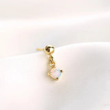 S925 Star Moon Zircon Opal Stud Earrings for Women Wedding Jewelry