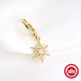 S925 Star Moon Zircon Opal Stud Earrings for Women Wedding Jewelry