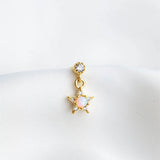 S925 Star Moon Zircon Opal Stud Earrings for Women Wedding Jewelry