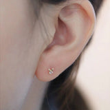 S925 Sterling Silver Flower and Bunny Stud Earrings