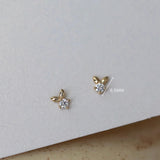 S925 Sterling Silver Flower and Bunny Stud Earrings