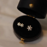 S925 Sterling Silver Flower and Bunny Stud Earrings