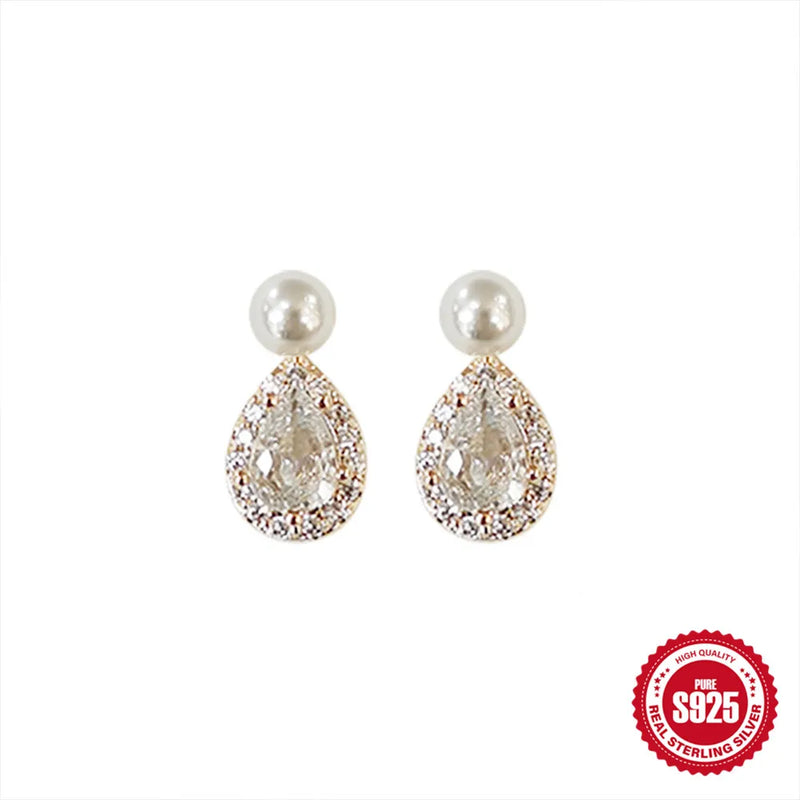 S925 Sterling Silver Flower and Bunny Stud Earrings