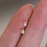 S925 Sterling Silver Flower and Bunny Stud Earrings