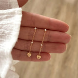 925 Silver Zircon Tassel Piercing Stud Earrings Wedding Jewelry