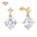 925 Sterling Silver Zircon Stud Earrings, Sparkling Wedding Jewelry